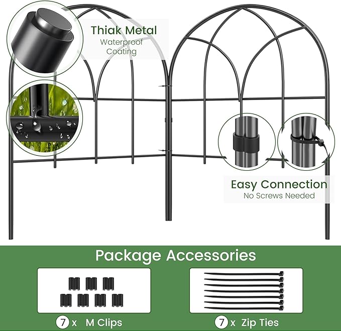 Small 12.55"*16.53" Decorative Garden Fencing Border, No Dig Fences Barrier - Image 2