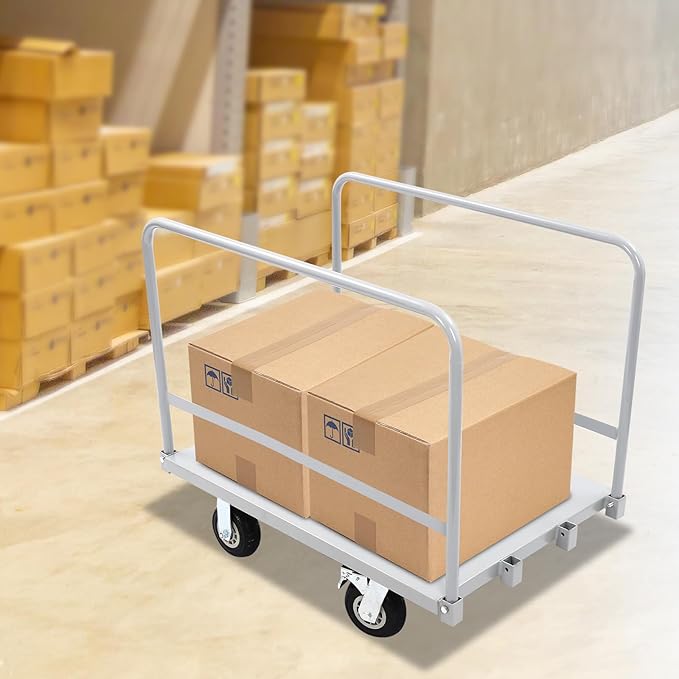 36"x24" Heavy Duty Platform Truck Cart, 2000lbs Capacity Steel Flatbed Cart - Image 3