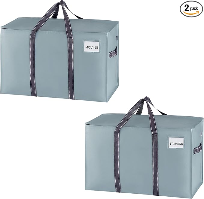 VENO 2 Pack Moving Bags and Large Christmas Storage Bins by Veno