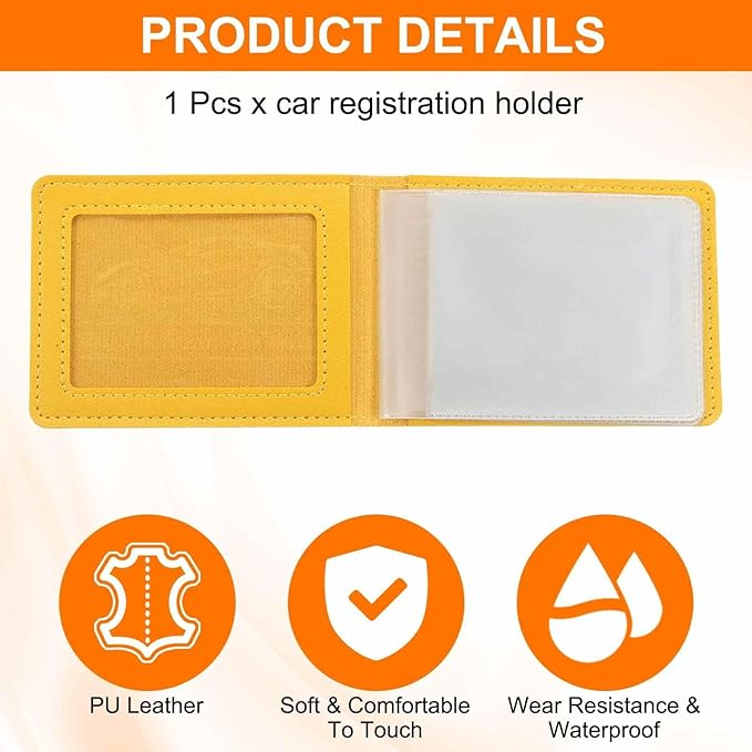 HARFINGTON Car Registration and Insurance Holder PU Leather Vehicle Glove Box - Image 3