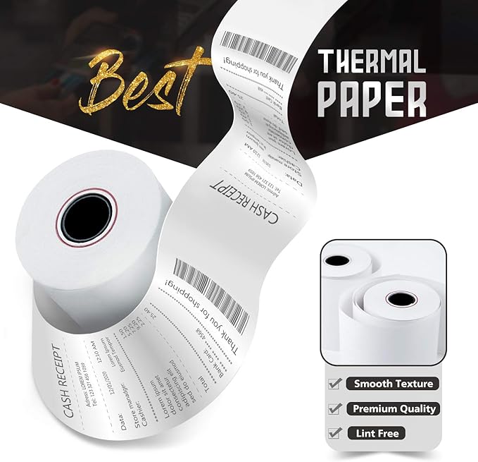 Azure Zone, Thermal Paper 2-1/4 X 85ft 200 Rolls, Fits Most POS Machines and - Image 3