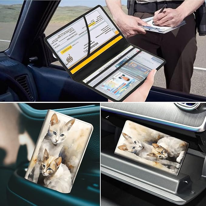 Car Registration and Insurance Holder, Leather Car Glove Box Organizer - Image 7
