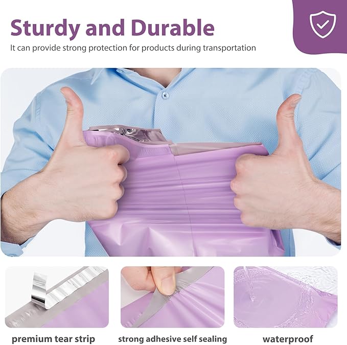 Fuxury Poly Mailers 12x15.5Inch 50 Pcs, Waterproof Shipping Bags - Image 4