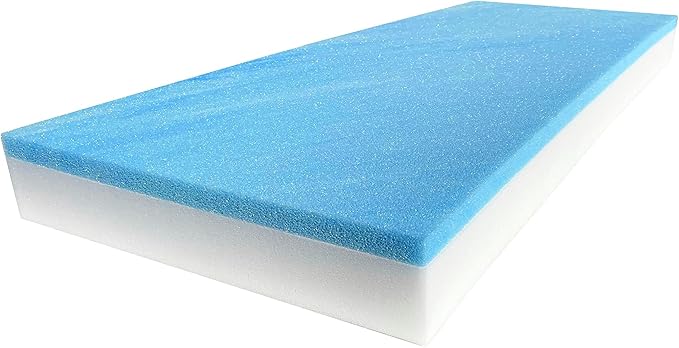 FoamRush 4" x 24" x 72" Gel Memory Foam Bench Cushion Replacement Medium Firm by FoamRush