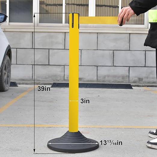 OangeStar 6 Packs Crowd Control Stanchions w/10ft Retractable Belt, Crowd - Image 5