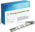 OLYMPX 50 Pcs of 2” Capacity Premium Metal Prong Paper Fastener Complete Set by Unknown