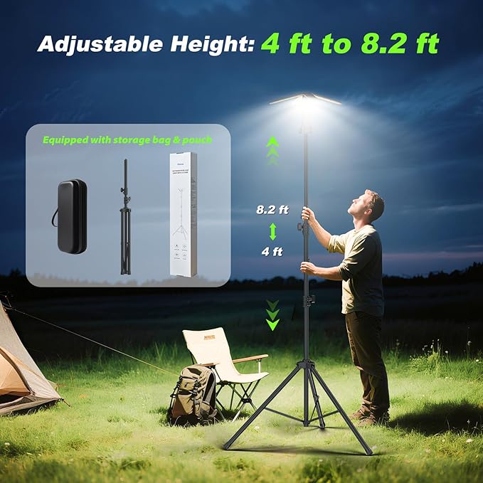 Camping Lights with Remote & Stand 8.2 Ft, 14000 mAh Rechargeable Camping - Image 3