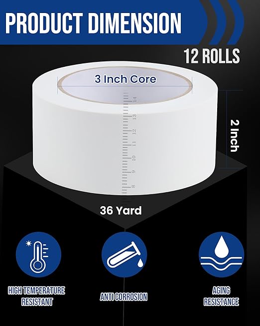 Lichamp 12 Rolls Vinyl Tape, Premium Safety Marking and Traffic Floor Marking - Image 2