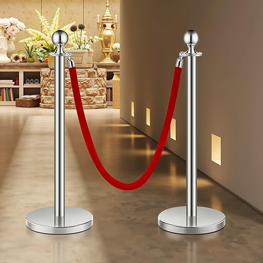 VEVOR Stanchions and Velvet Ropes 6Pcs, Hollow Base - Image 8