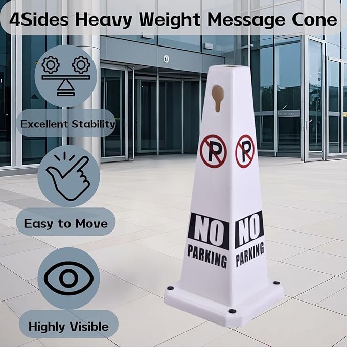 26.5" Caution Cones, 4-Sided Visible Safety Signs - Image 3
