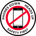 "Phones Down Heads Up" Safety Sign by GraphicalWarehouse