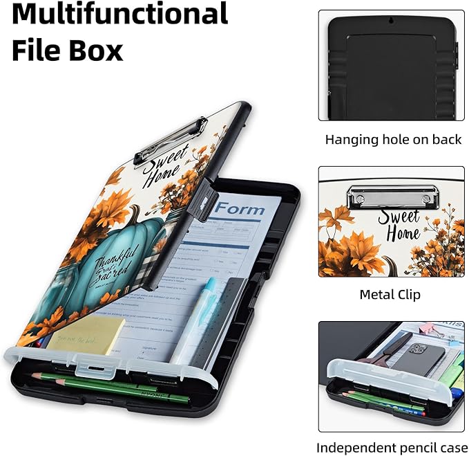 Clipboard with Storage Box & Pen Holder, Heavy Duty Clip Boards 8.5x11 - Image 3