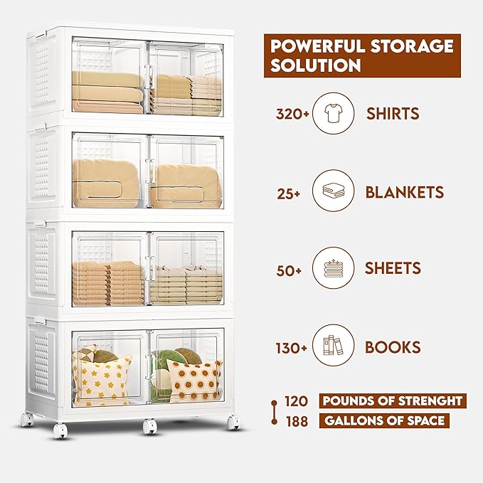 FINCHESCLUB 752QT Extra Large Stackable Storage Bins - Image 4