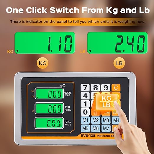 Bonvoisin Digital Platform Scale 660LBs Heavy Duty Floor Scale KG/LB Switchable - Image 3