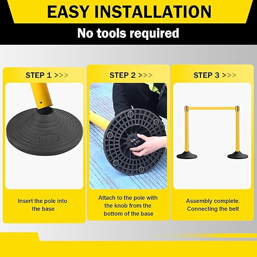 10 ft Crowd Control Stanchion Set, Crowd Control Barrier, Stanchions - Image 6