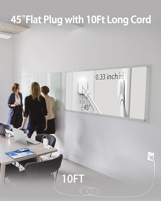 Dual Layer Desk Clamp Power Strip（White）, Desktop Edge Mount Charging Station - Image 6