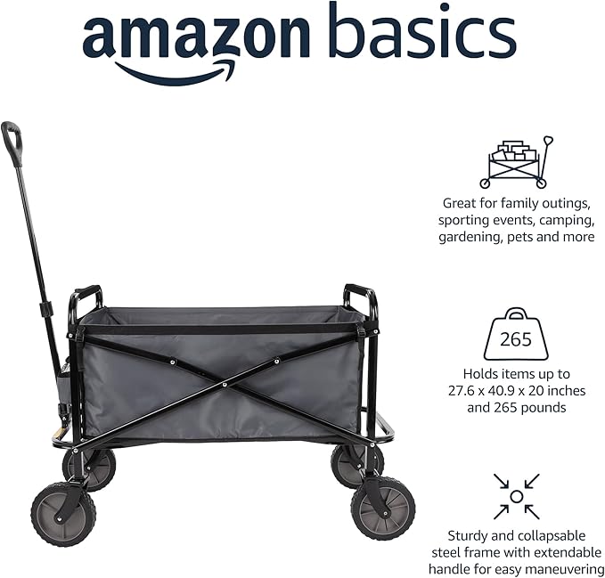Amazon Basics Collapsible Folding Heavy Duty Utility Wagon - Image 2