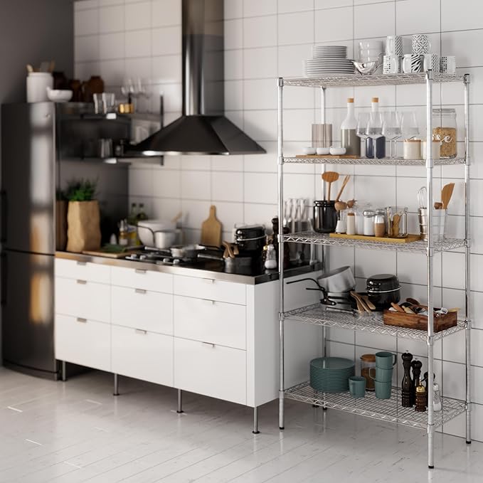18" Deep x 36" Wide x 74" Height Wire Shelving Kit | 5-Tier | NSF Commercial - Image 8