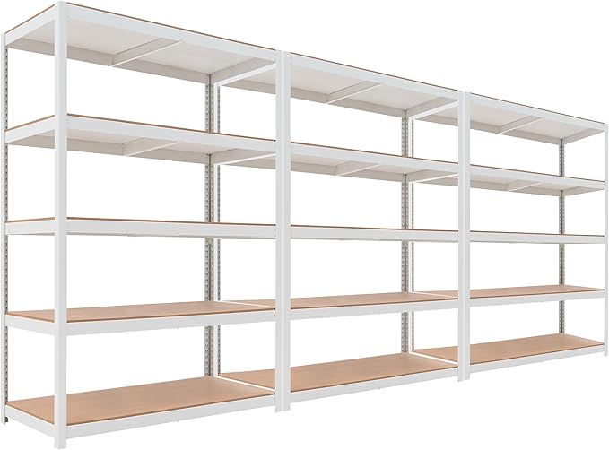 HOMEDANT House 5 Tier Laminated Metal Shelving Unit Adjustable Storage Utility by TheBestOrganizingSolution