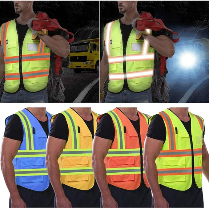 YOWESHOP High Reflective Visibility Safety Vest Custom Your Logo Safety Workwear - Image 4