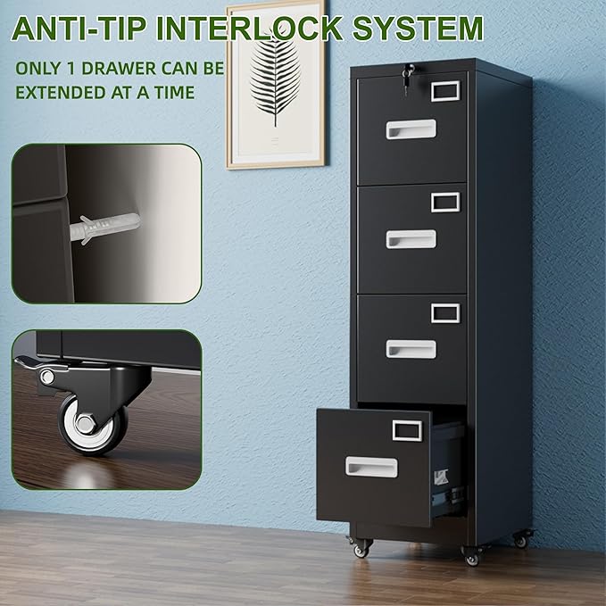Aobabo 4 Drawer File Cabinet - Image 8