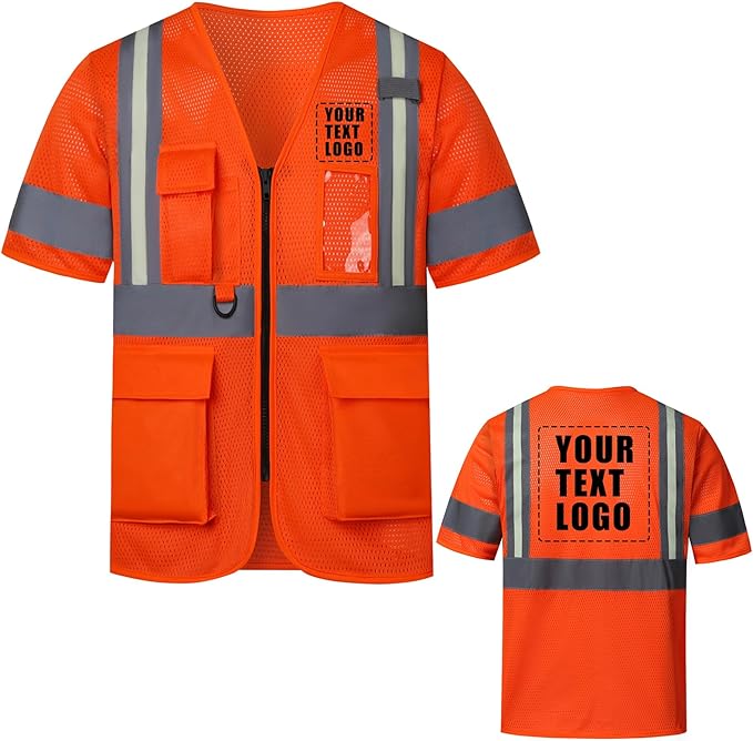 A-SAFETY High Visibility Reflective Safety Vest Customize Logo by A-SAFETY