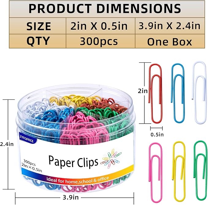 Colored Jumbo Paper Clips, School and Office Use Colored - Image 2