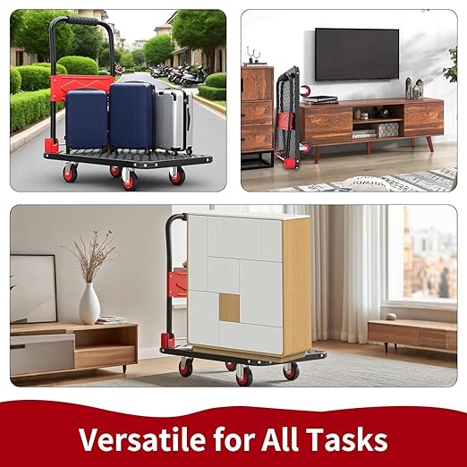 Foldable Platform Push Cart Dolly – 330lbs Heavy Duty Flat Bed Cart - Image 4