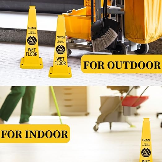 BESEA Caution Wet Floor Sign 3 Pack, Non-Slip Floor Safety Cone - Image 6