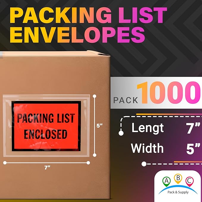 ABC Enclosed Pouches 7 x 5 Inch. 1000 Pack Clear - Image 2