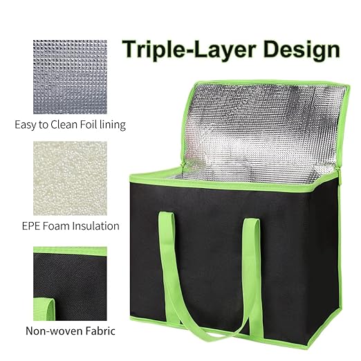 Bodaon 4-Pack Insulated Pizza Delivery Bags, X-Large Reusable Grocery Shopping - Image 5