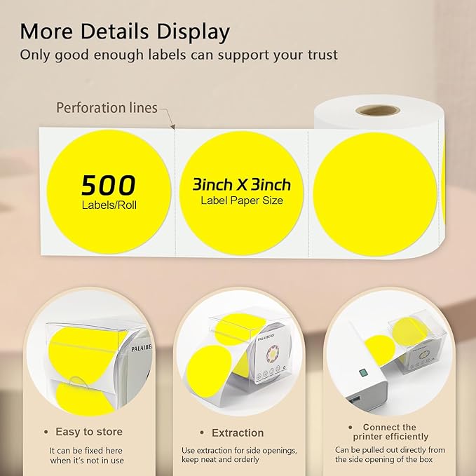 3 X 3 Inch Round Thermal Labels Circle Color Coding Labels Printable Waterproof - Image 4