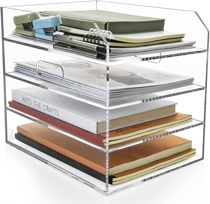 4 Tier Paper Organizer Letter Tray by AIMOLLYACRYLICSTORAGE