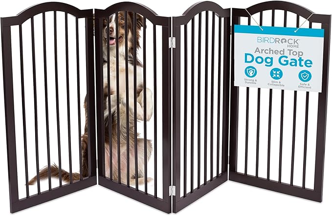 INTERNET'S BEST Arched Top Dog Gate | 4 Panel, and Porch | Portable, Extra Wide by BIRDROCKHOME