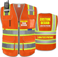 BeautyWill Custom Logo 10 Pockets Safety Vest Class2 ANSI Certified High by BeautyWill