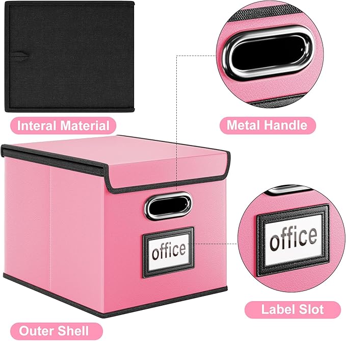 Huolewa Portable Leather File Organizer Boxes - Image 3