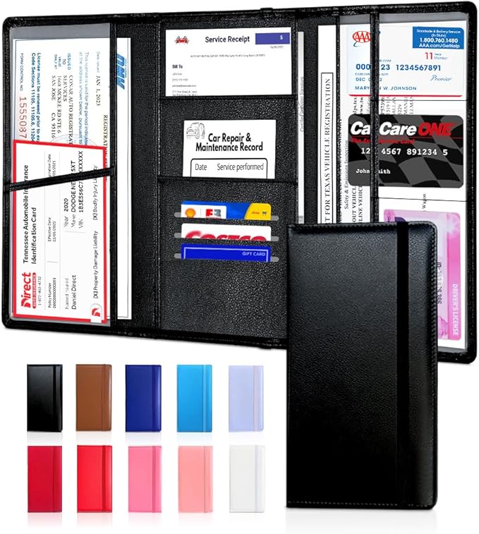LINTRU Car Registration and Insurance Holder Trifold, Oversized Fit by LINTRU