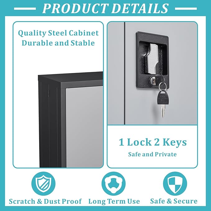 GREATMEET Metal Storage Cabinet - Image 7