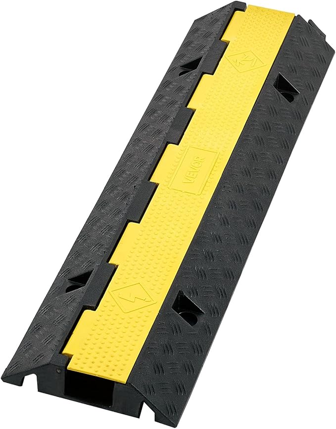 VEVOR Cable Protector Ramp, 1 Channel Heavy Duty 39.37'' Rubber Cord Hose Wire - Image 9
