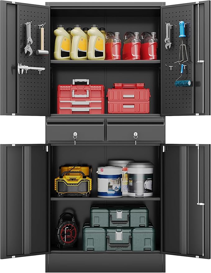 71" H Metal Garage Storage Cabinet by SPKAPO