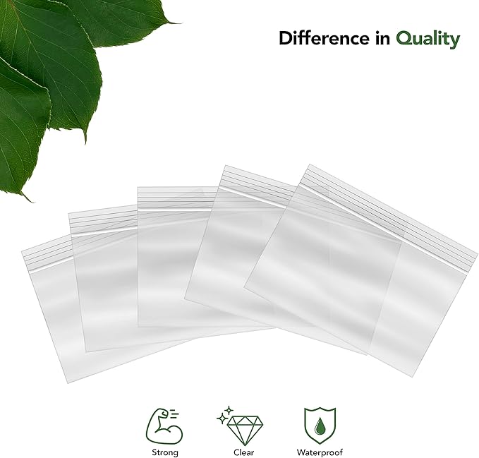 6 x 4 Inch Resealable Plastic Snack Bags 1000 Pack — Clear Reclosable Bags - Image 3