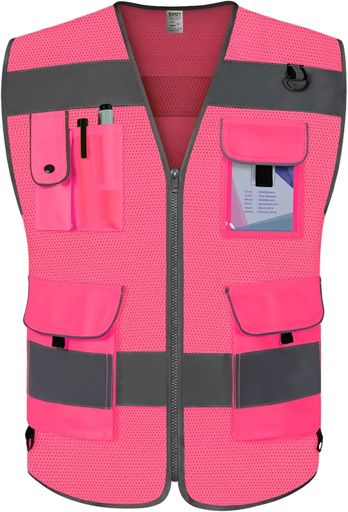 TCCFCCT Mesh Reflective Vest 9 Pockets High Visibility Safety Vest by TCCFCCTPROFESSIONALSAFETYSOLUTIONS