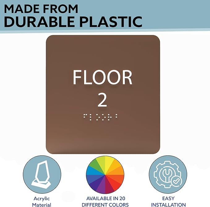6" X6" Floor 2 Sign - Image 2