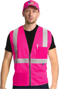AYKRM 2 Pockets Reflective Safety Vest High Visibility Class II Mesh Vest by AYKRM