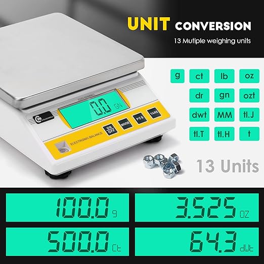 CGOLDENWALL 10kg x 0.1g Digital Precision Electronic Balance Laboratory Lab - Image 2