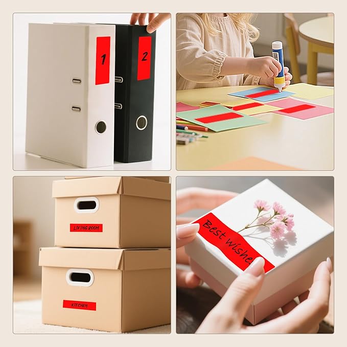 3 × 1 Inches Red Rectangle Color Coding Labels 1000 PCS, Self-Adhesive Writable - Image 6