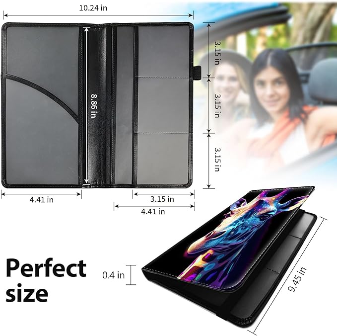 Car Registration and Insurance Holder, Leather Car Glove Box Organizer - Image 5