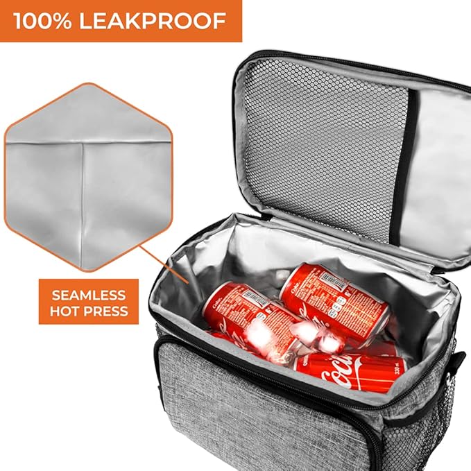 opux Insulated Lunch Bag for Men Women, Soft Lunch Box for Office Work School - Image 4