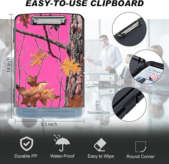 Clipboard with Storage Compartment, 8.5 x 11 Letter Size Side Opening Clip - Image 2