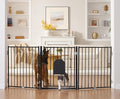 No Pawblems Dog Gate with Cat Door, Free Standing 30'' Tall Foldable Dog Fence by NoPawblems